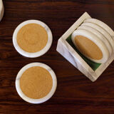Set of coasters in Carrara marble