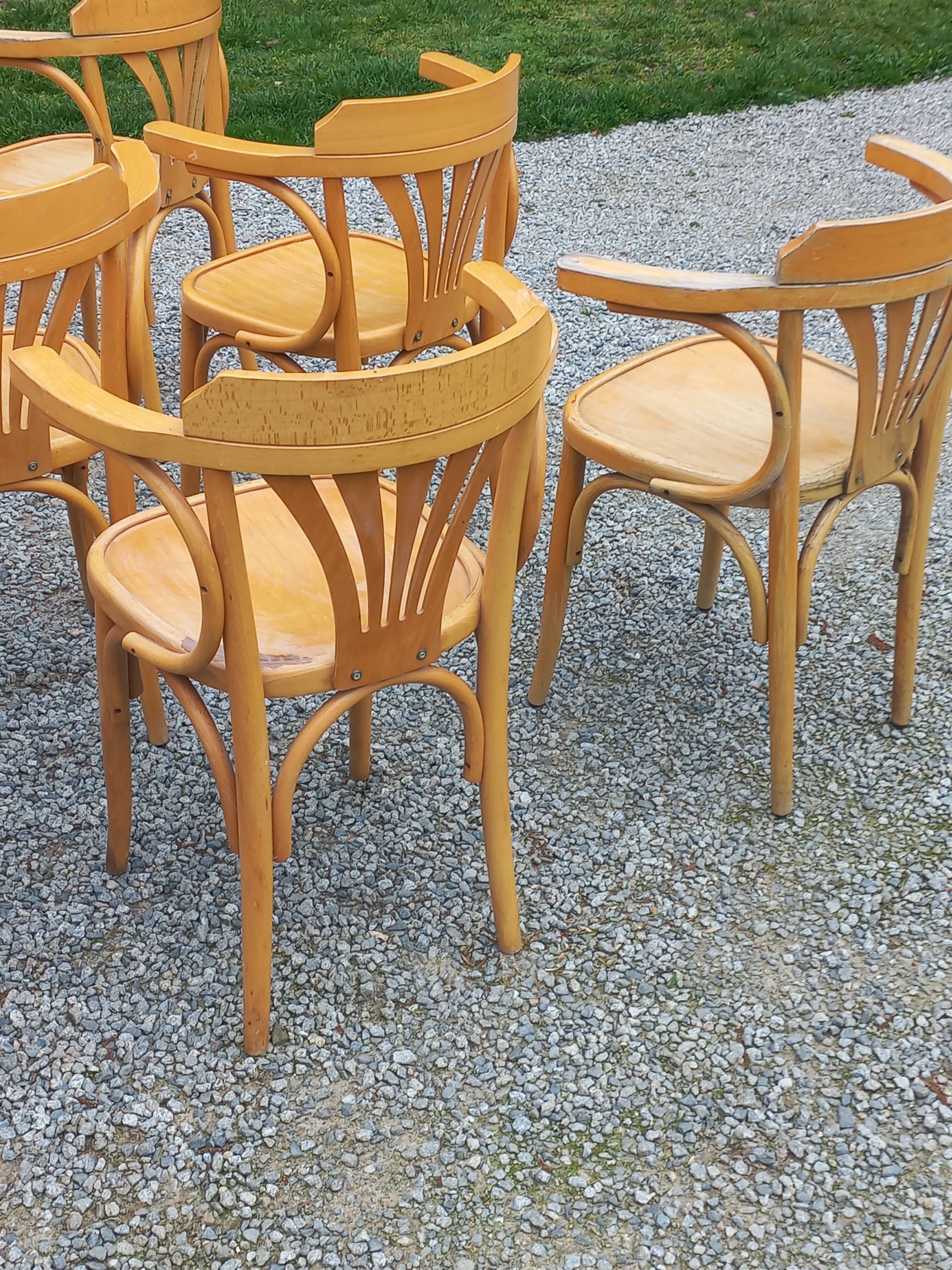 Set of 8 bistro chairs from the 50s/60