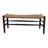 Oak and straw farm bench