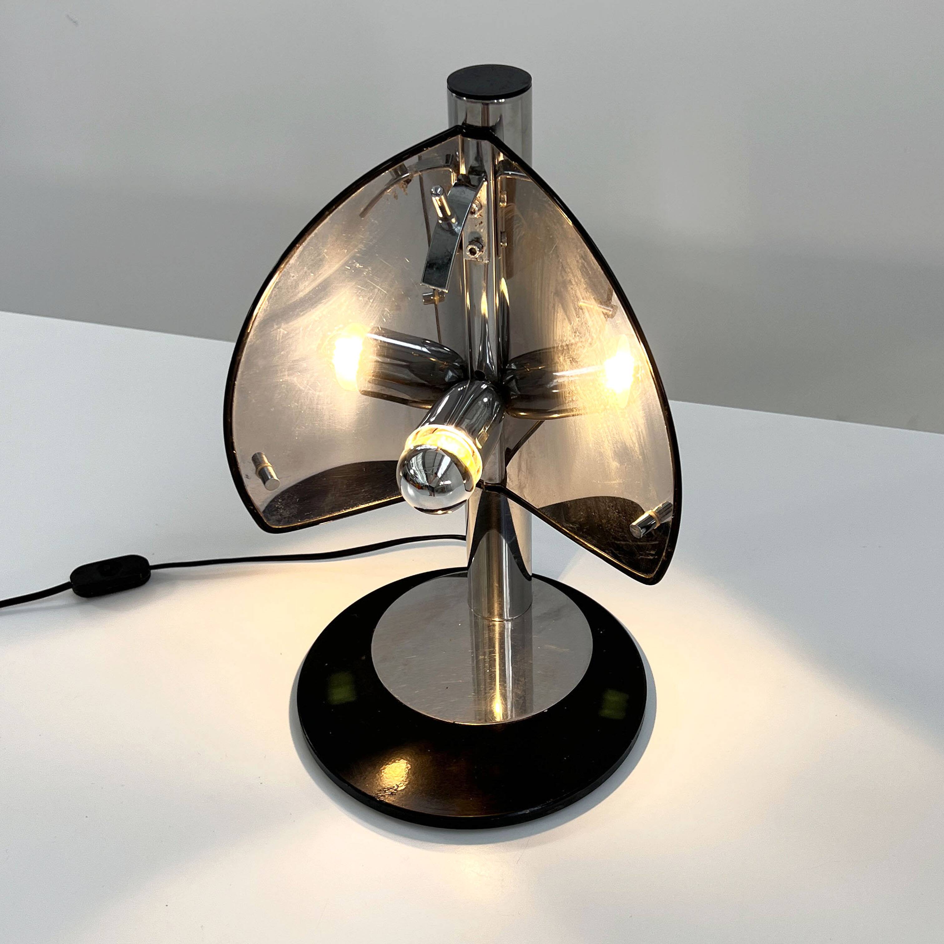 Lampe de table italienne chromée, 1970