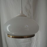 White opaline suspension and aged brass rim