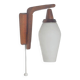Danish wall lamp in teak with milk glass, 1960s