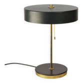Mid-Century Black & Brass Table Lamp from Kamenický Šenov