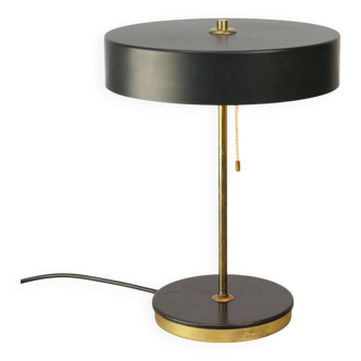 Mid-Century Black & Brass Table Lamp from Kamenický Šenov