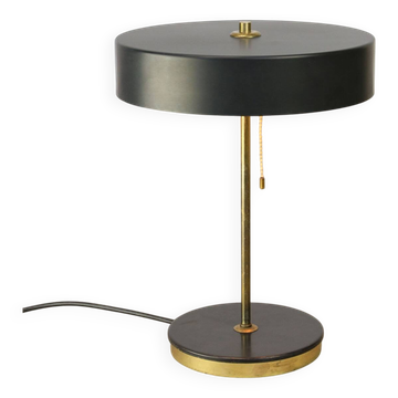 Mid-Century Black & Brass Table Lamp from Kamenický Šenov