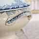 Vintage soup tureen, ironstone, Saint Amand Hamage Nord, Platane blue model.