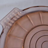 Plat rond en verre rose