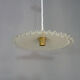 Flat white opaline hanging with transparent toothed collar