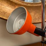 Chrome and orange quadripod lamp