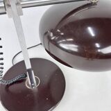 Mid Century Chrome and Brown Desk Lamp, 1960s