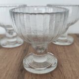 4 ice cream cups, fruit, crystal, 1930