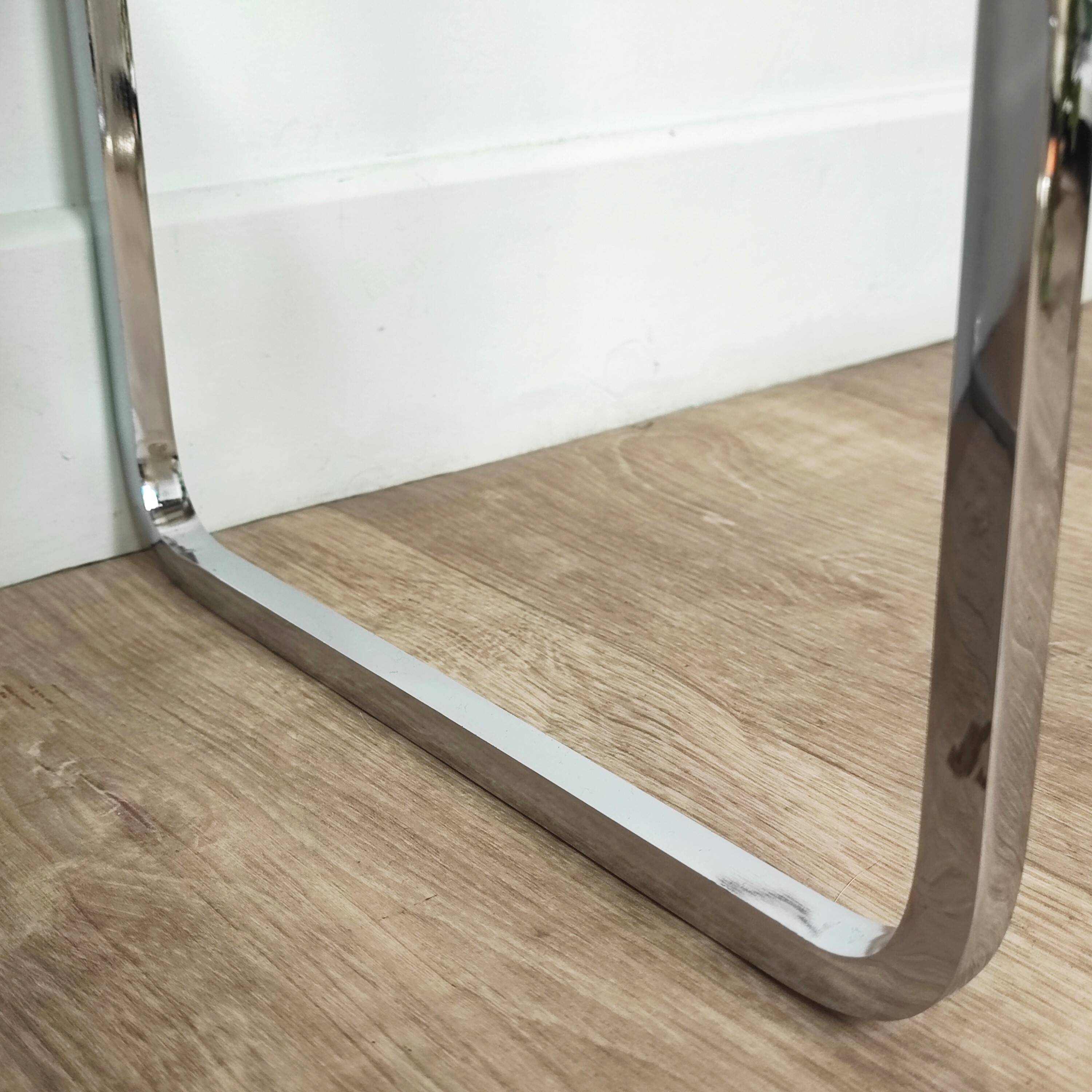 Chrome and glass side table