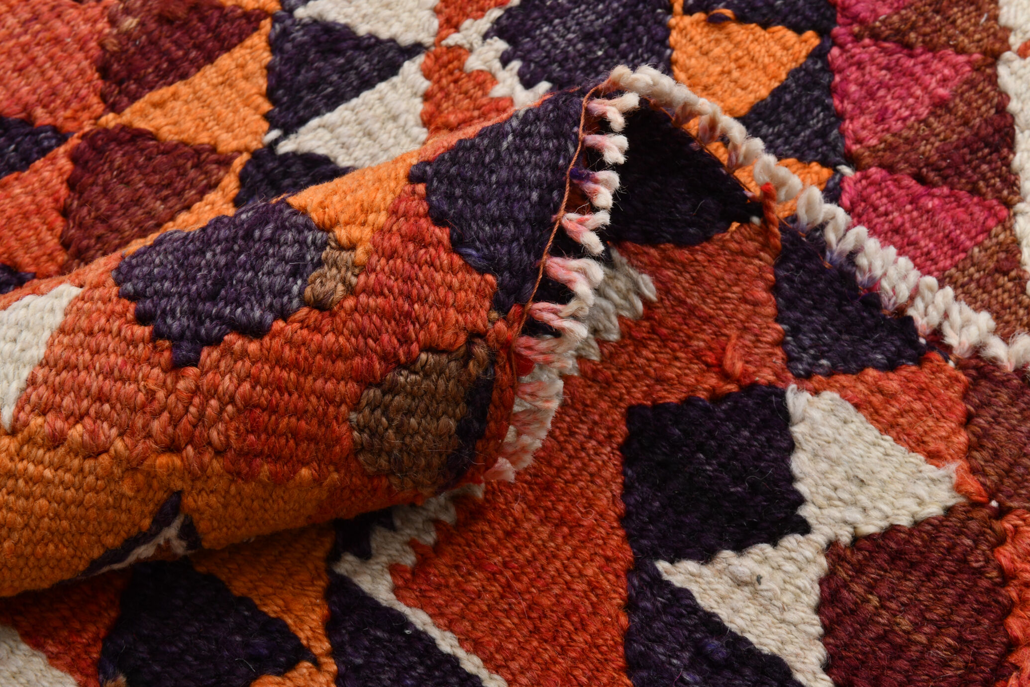 Bold multicolor kilim runner rug,92x395cm