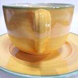 Petit déjeuner Luneville jaune tasse et sous tasse