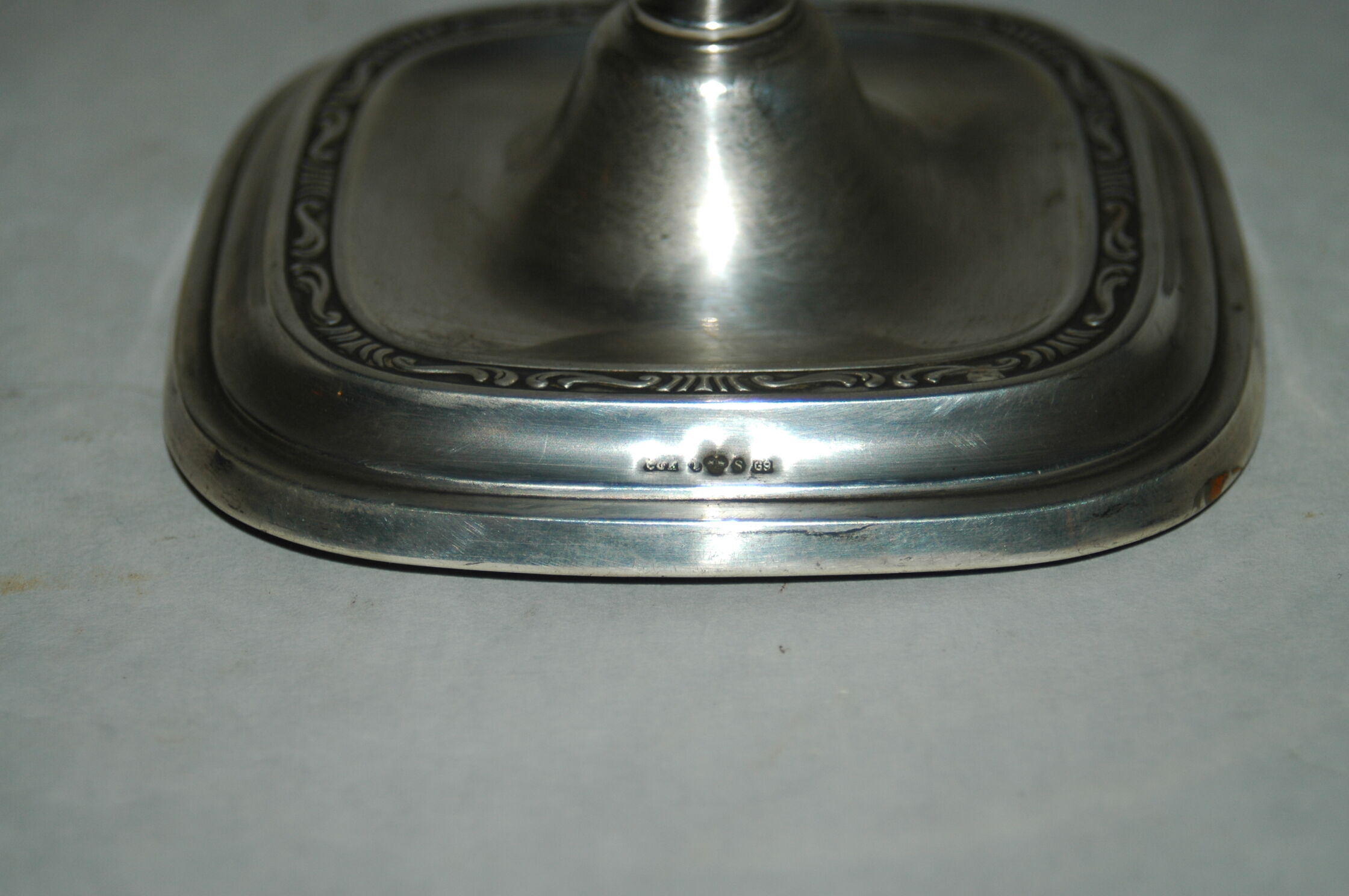 Swedish massive silver candlestick