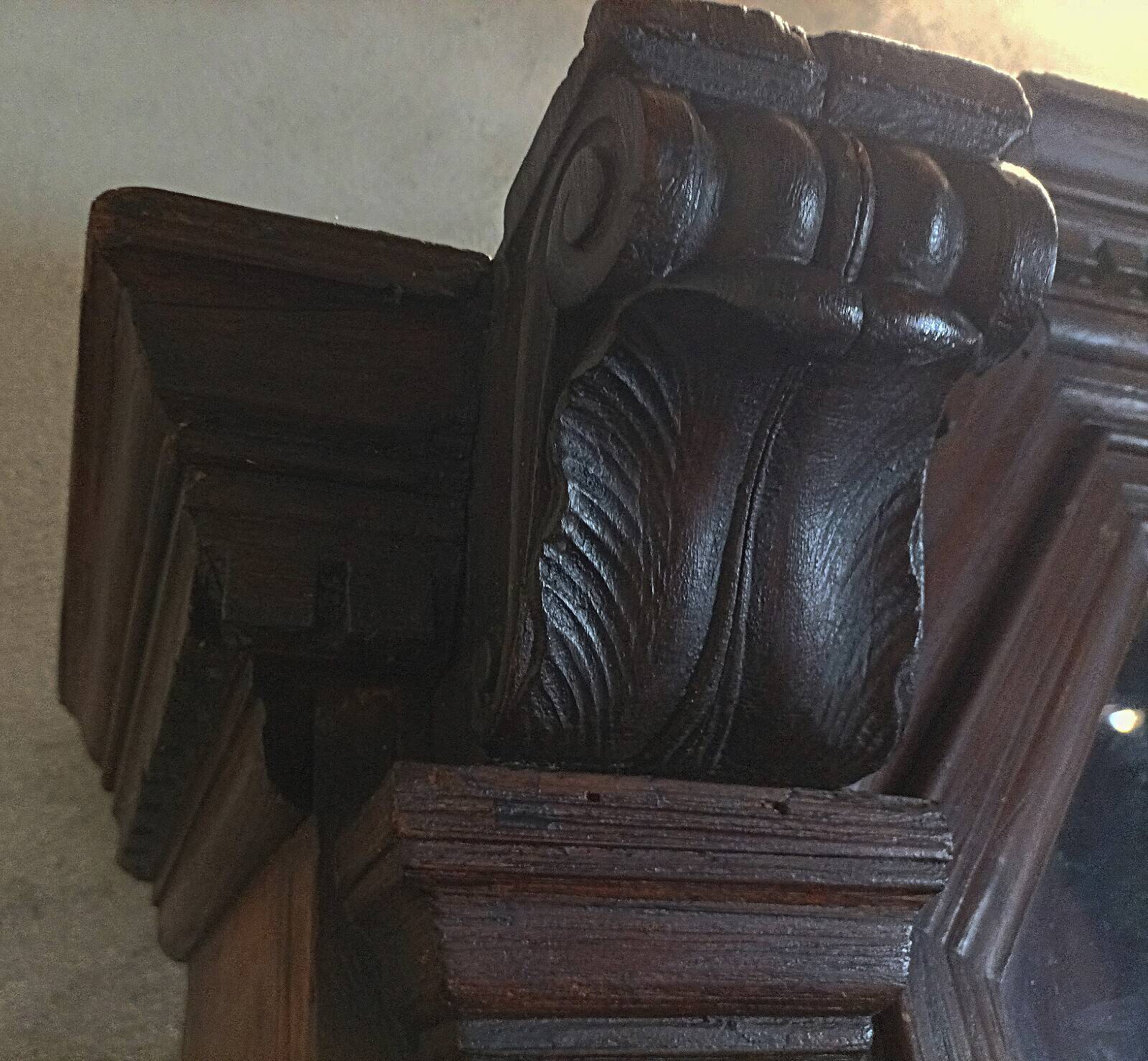 Empire-style solid pine workshop library from the 19th century.