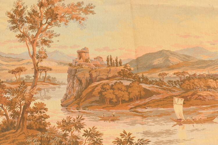 JP Paris Tapestry Gobelins panels with an animated scene by a river
