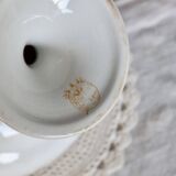 Vintage iron earth compote dish Boch La Louvière - Orange decor