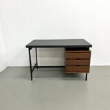 Pierre Guariche desk in teak and lacquered steel
