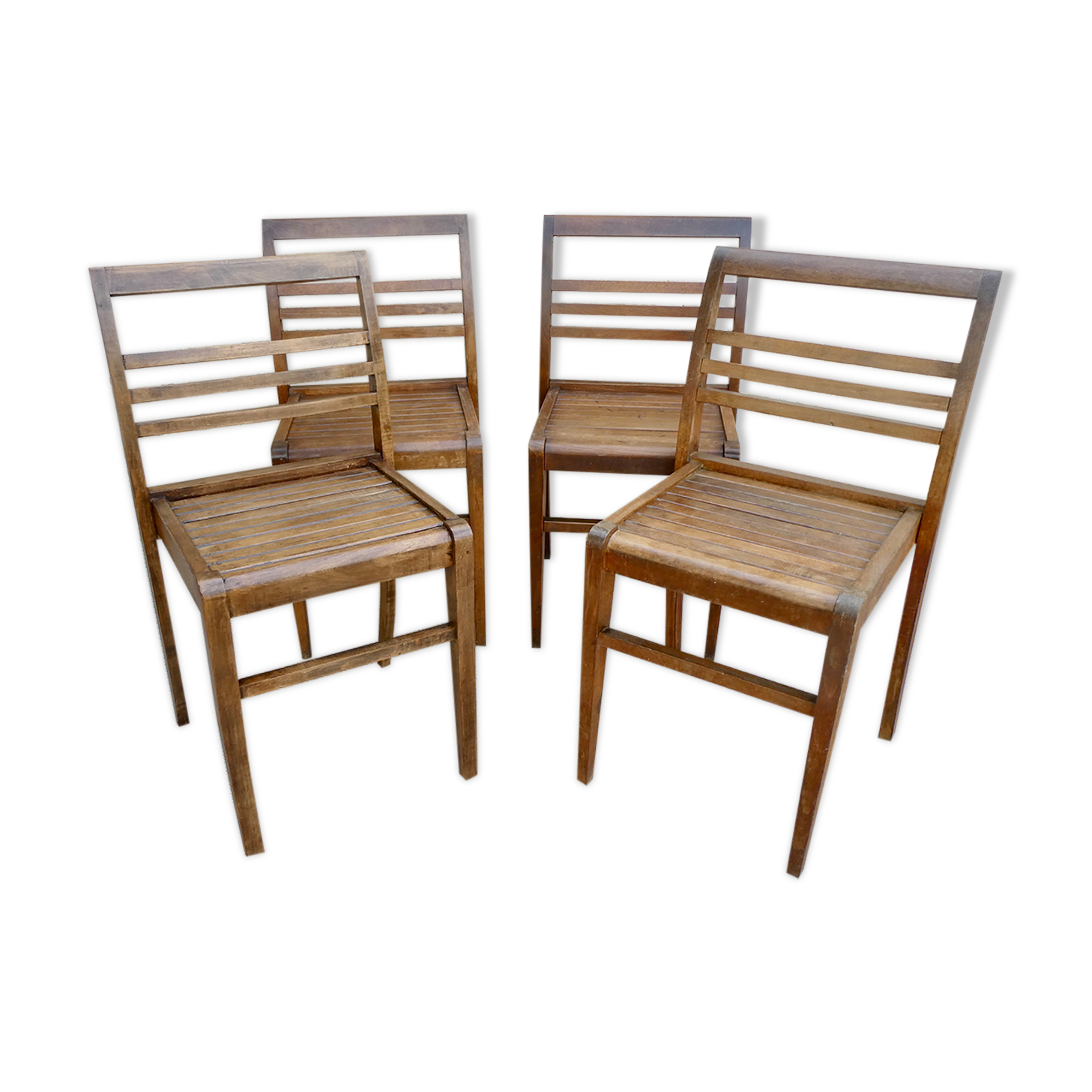 Set of 4 chairs René Gabriel, 50s, Reconstruction