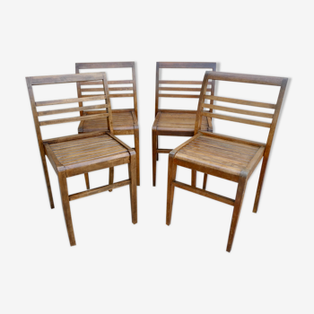 Ensemble de 4 chaises René Gabriel, années 50, Reconstruction