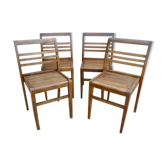Set of 4 chairs René Gabriel, 50s, Reconstruction