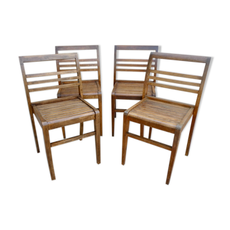 Ensemble de 4 chaises René Gabriel, années 50, Reconstruction