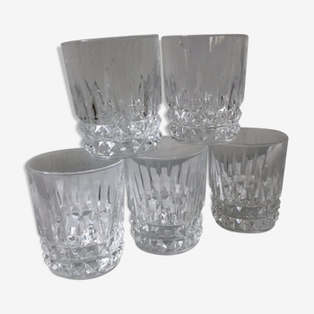 Ensemble de 5 verres à whisky en cristal