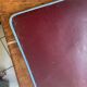 Large metallic blue barber mirror