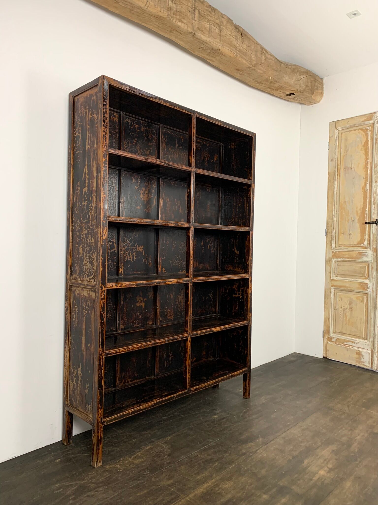 Vintage bookcase asian black