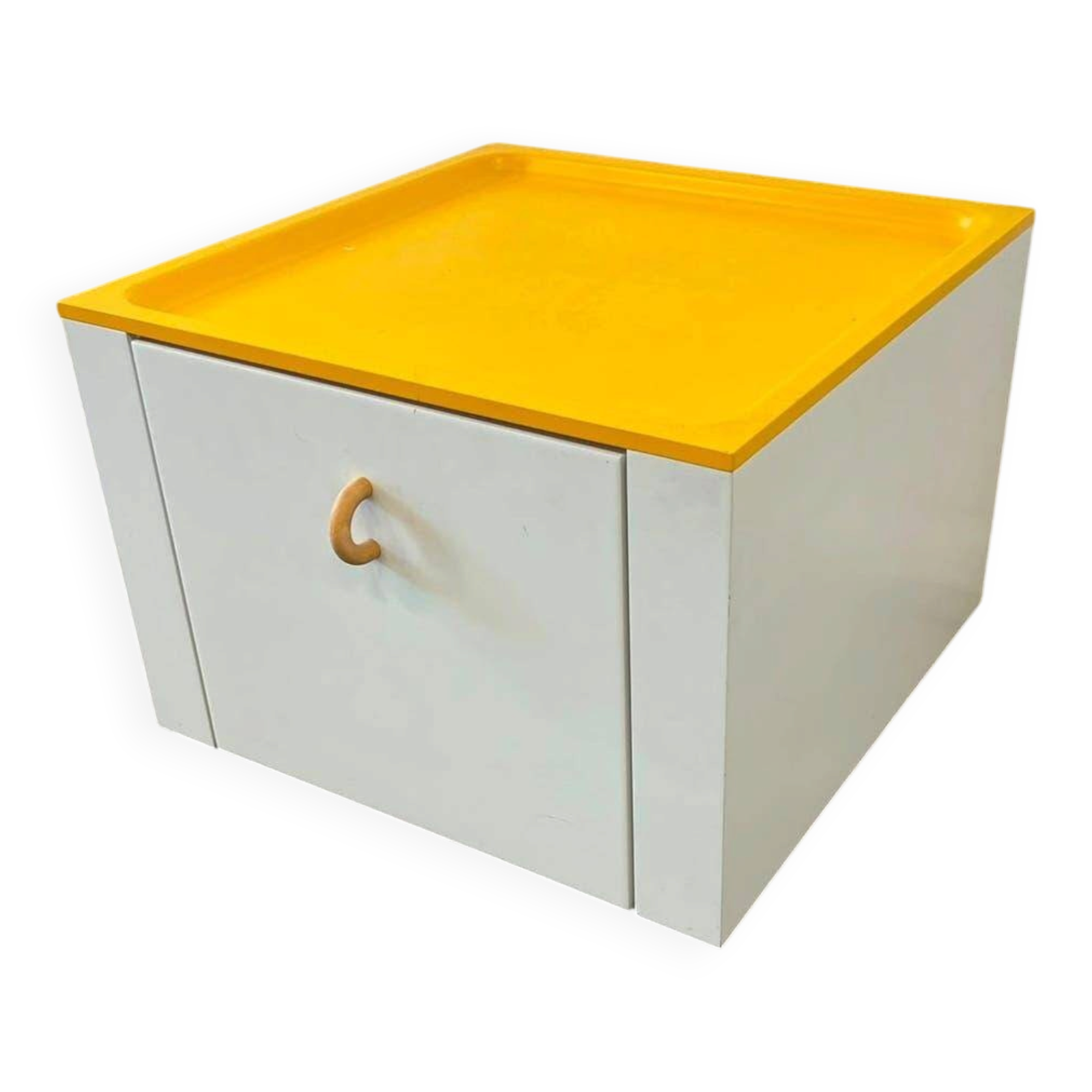 Side table/bar table/vintage yellow furniture on wheels