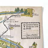 Old map of Strasbourg monuments and tram network
