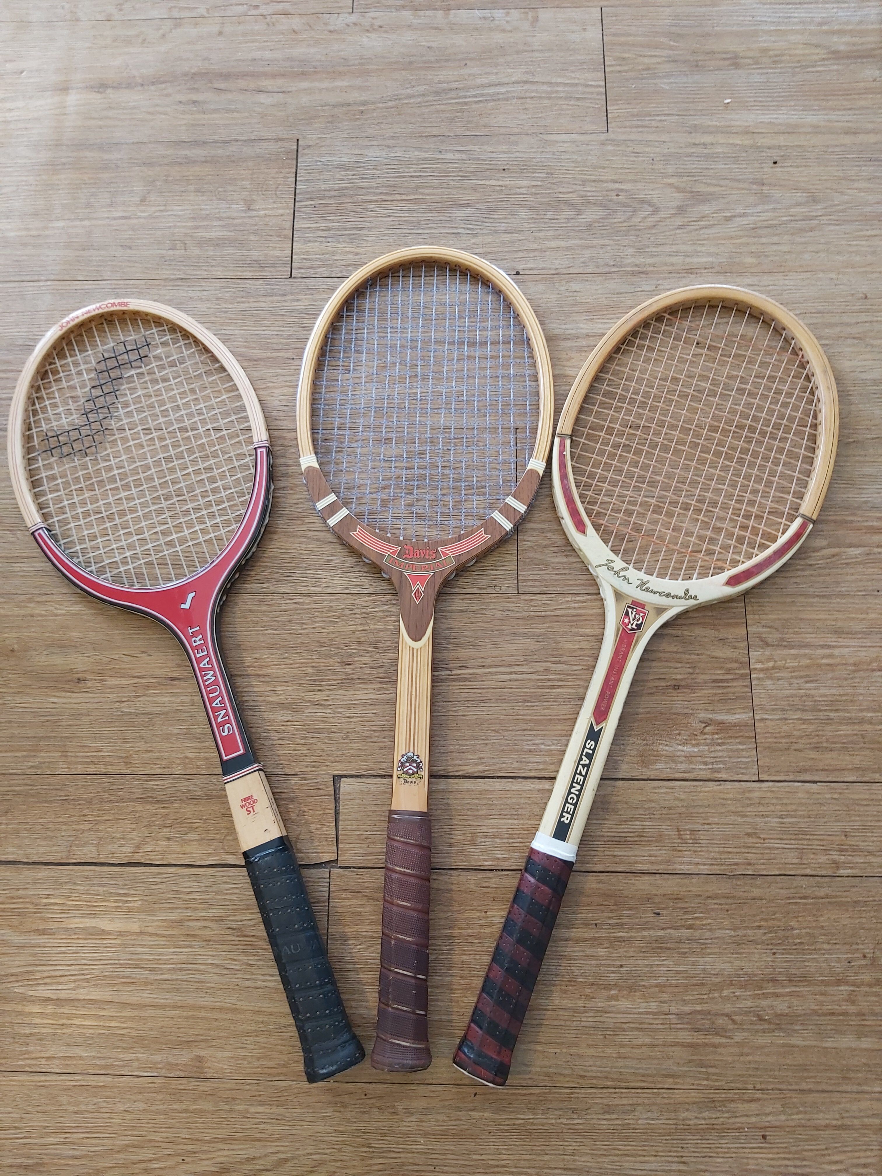 Série de 3 raquettes de tennis années 60