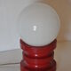 Lampe bois laqué et opaline vintage