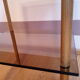 Sofa tip vintage in golden streaked brass and smoked glass