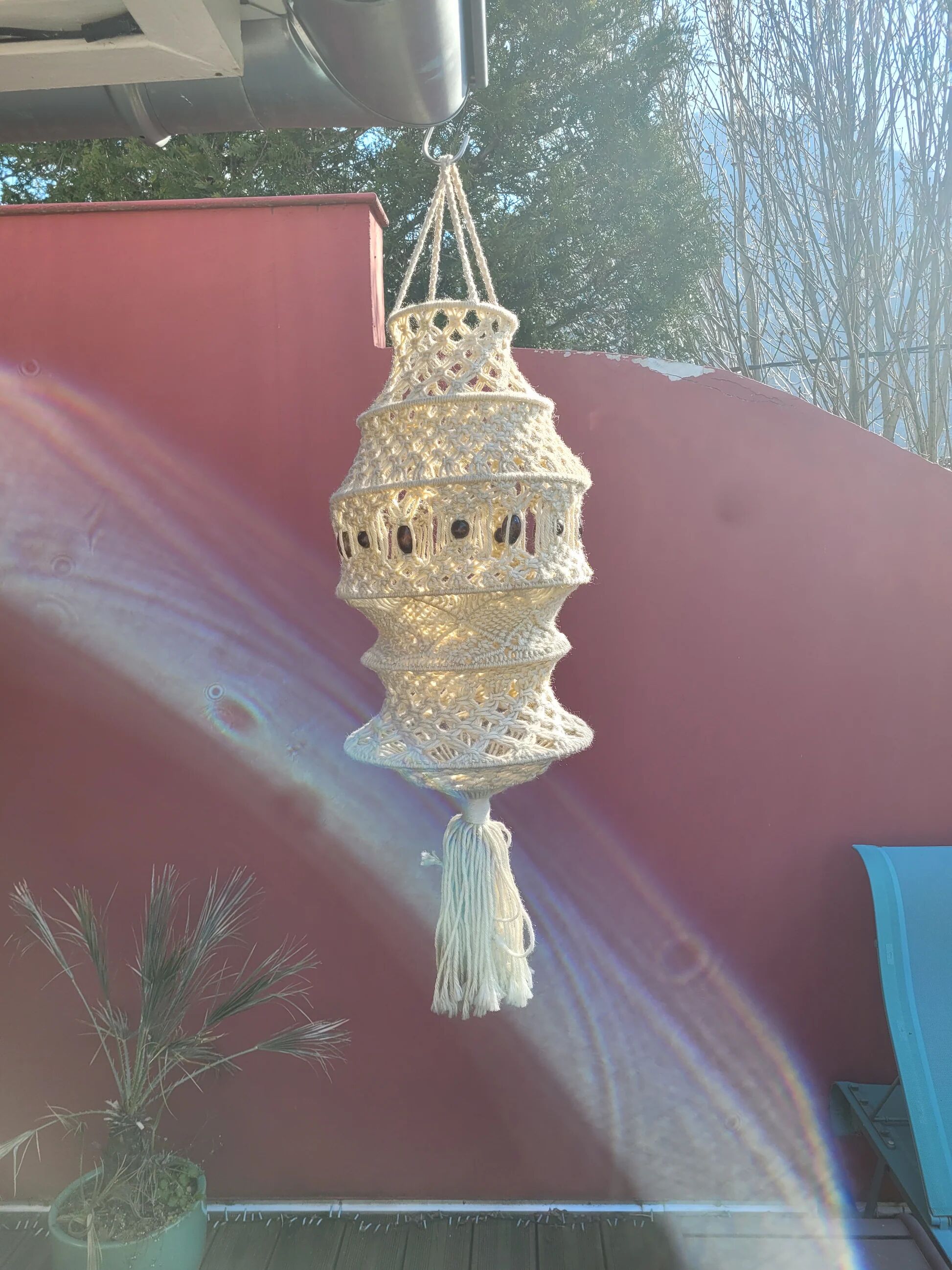 Vintage macramé suspension