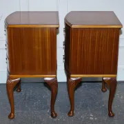 Art Deco Walnut Burl Bedside Tables, Set of 2