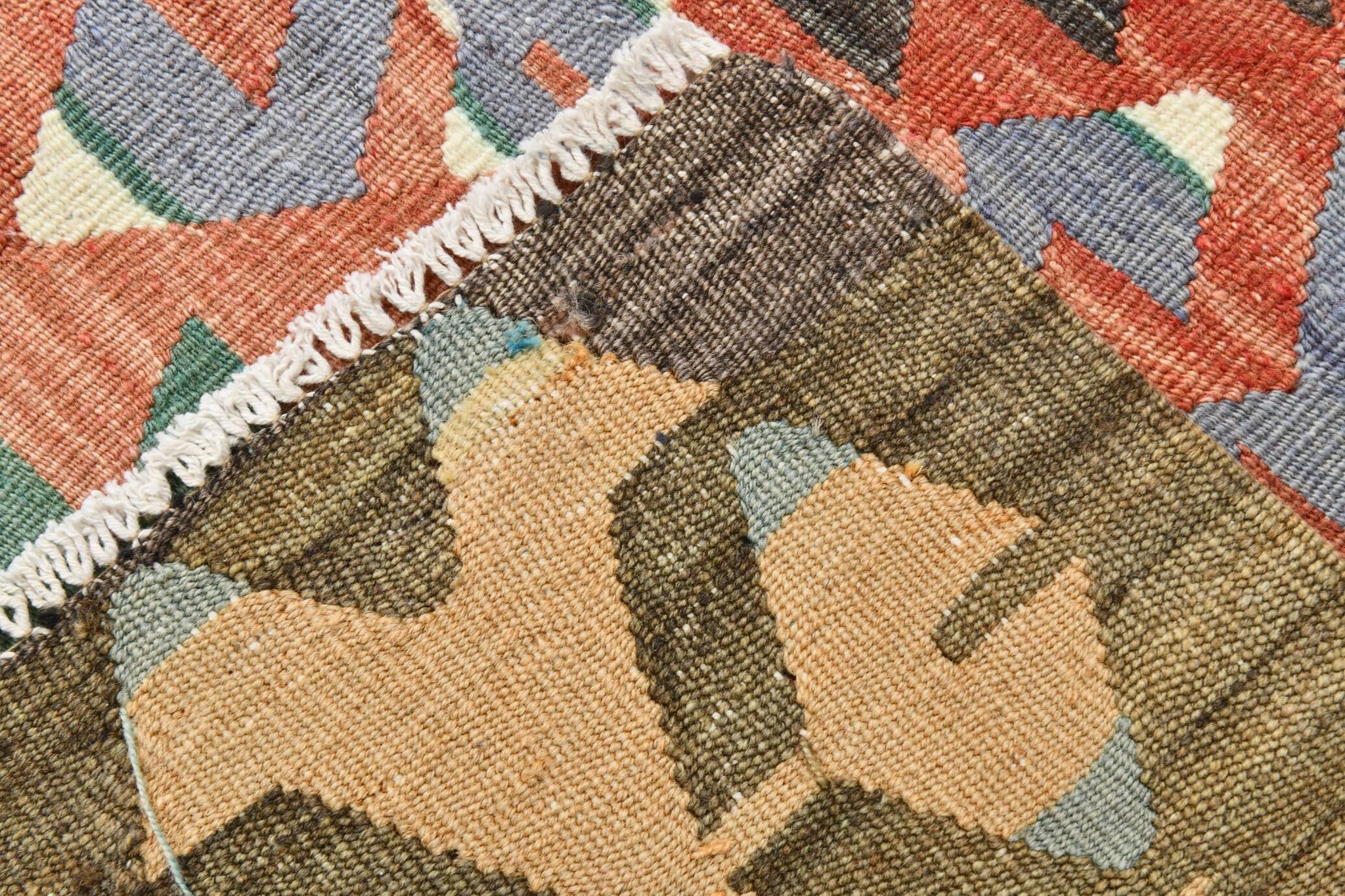 7x10 Multicolor Vintage Kilim Rug, Pattern Kilim Rug, 207x311 cm