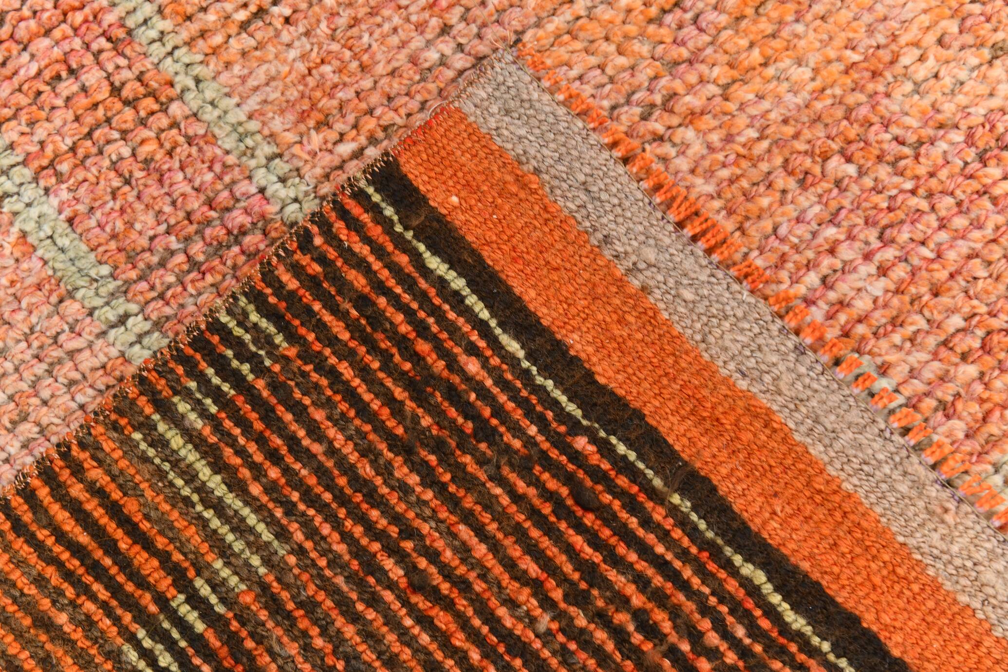Tapis de couloir vintage orange citrouille 3x10, 91x323 cm