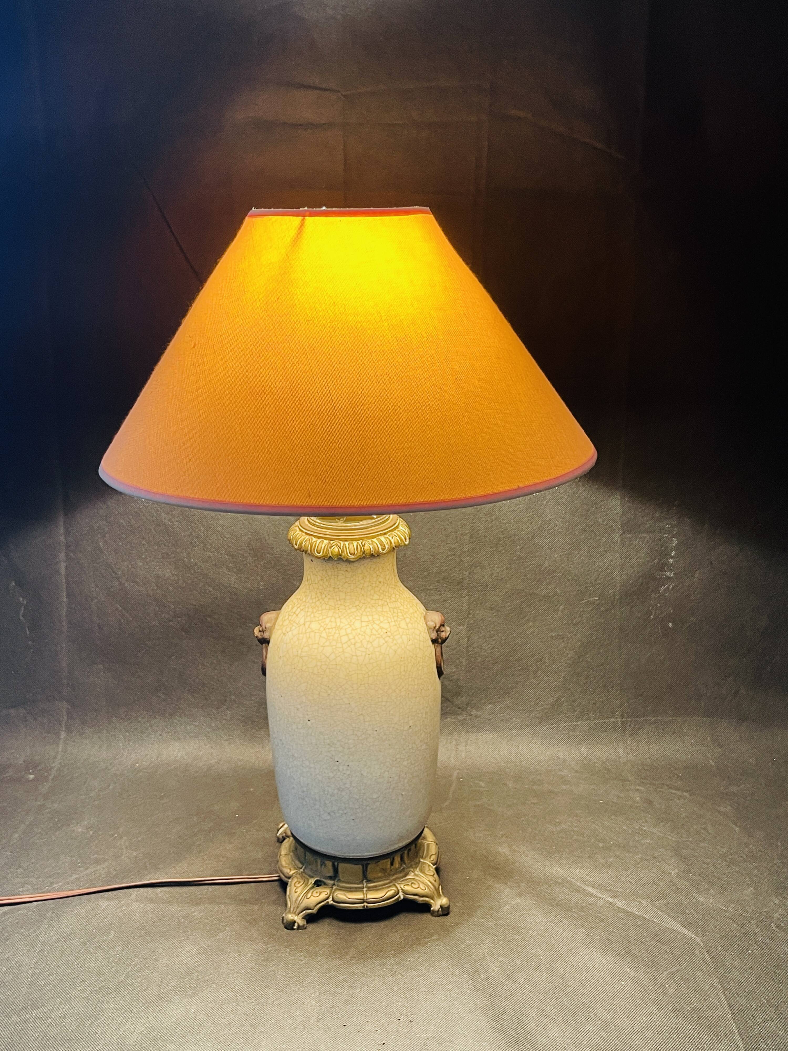 Chinese cracked porcelain lamp base