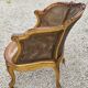 Gilded wood armchair and double canning