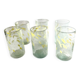 Verres à eau mouchetés