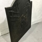 Fireplace plate "reading girl in front of the fire"