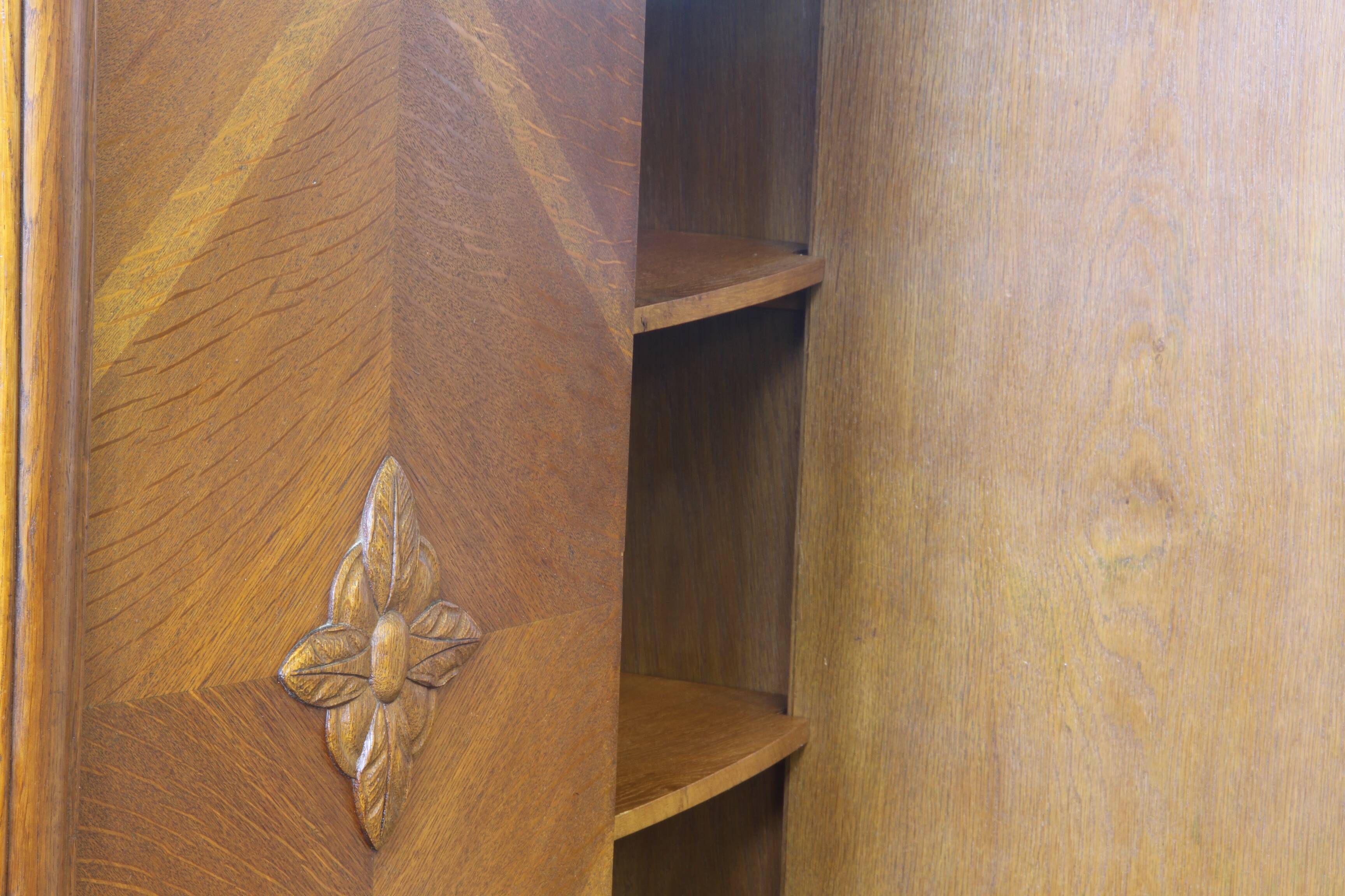 Vintage Danish Oak Closet Linen Wardrobe 1940s Cabinet