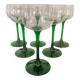 6 vintage green liqueur glasses from France