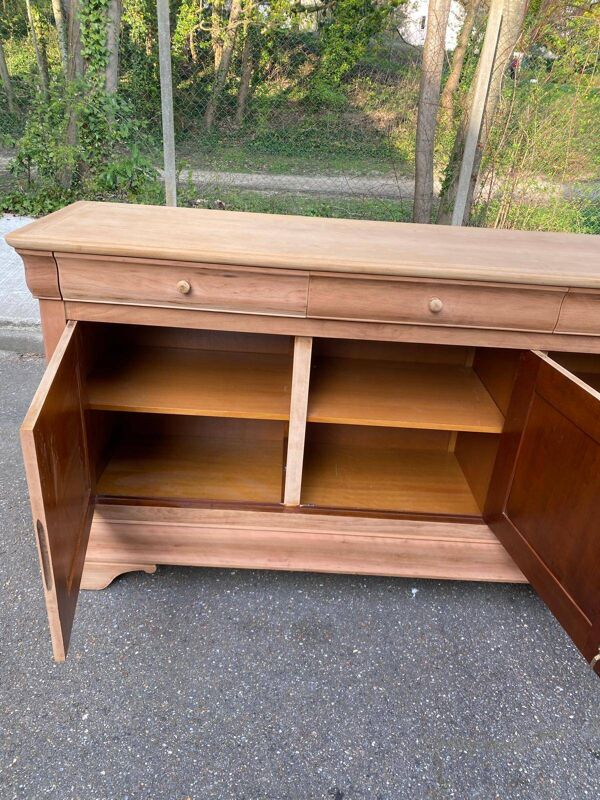 Buffet Louis Philippe campagnard vintage rénové en bois 1960