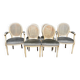 Set of four Louis XVI style chairs and two armchairs.