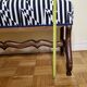 Vintage reupholstered solid wood footboard bench, kirkbydesign publisher fabric, 88 cm