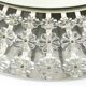 Large round wall mirror with glass flowers by Emil Stejnar, backlit by Nikoll, Austria.