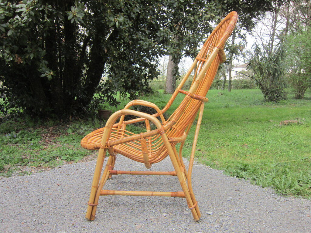 Rattan armchair 60s